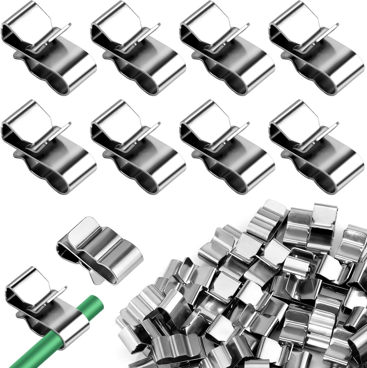 SnelShoppen - 50 Stuks Solar Panel Kabel Clips, RVS Kabelhouders voor Zonnepaneel, Trailerframe en Boot, Duurzame en Corrosiebestendige Klemmen