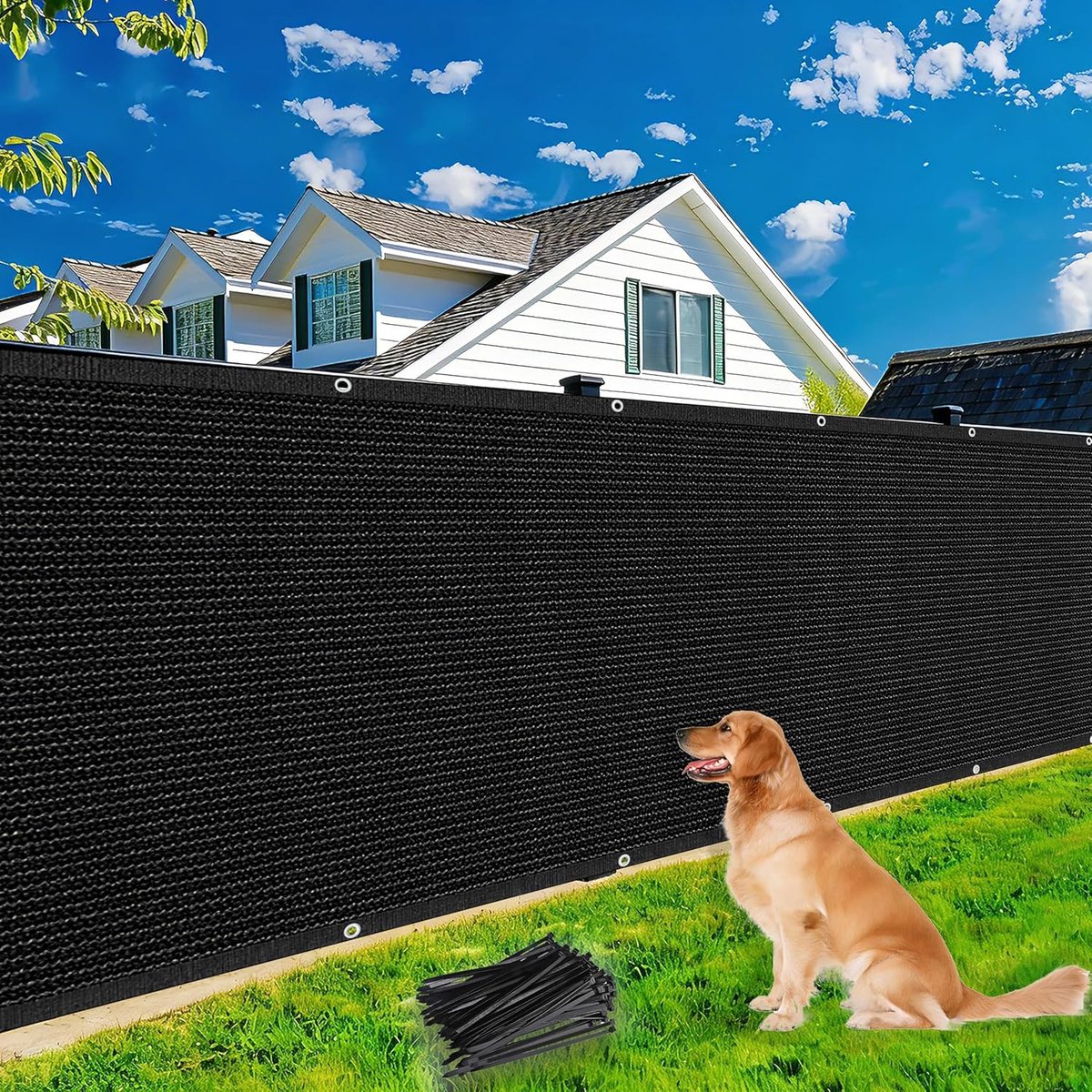 SnelShoppen - Lichtbescherming Windscherm Balkondoek Tuinomheining HDPE Stof UV-Bescherming Zwart 1,8 x 10 m Balkon Decoratie Tuin Bescherming