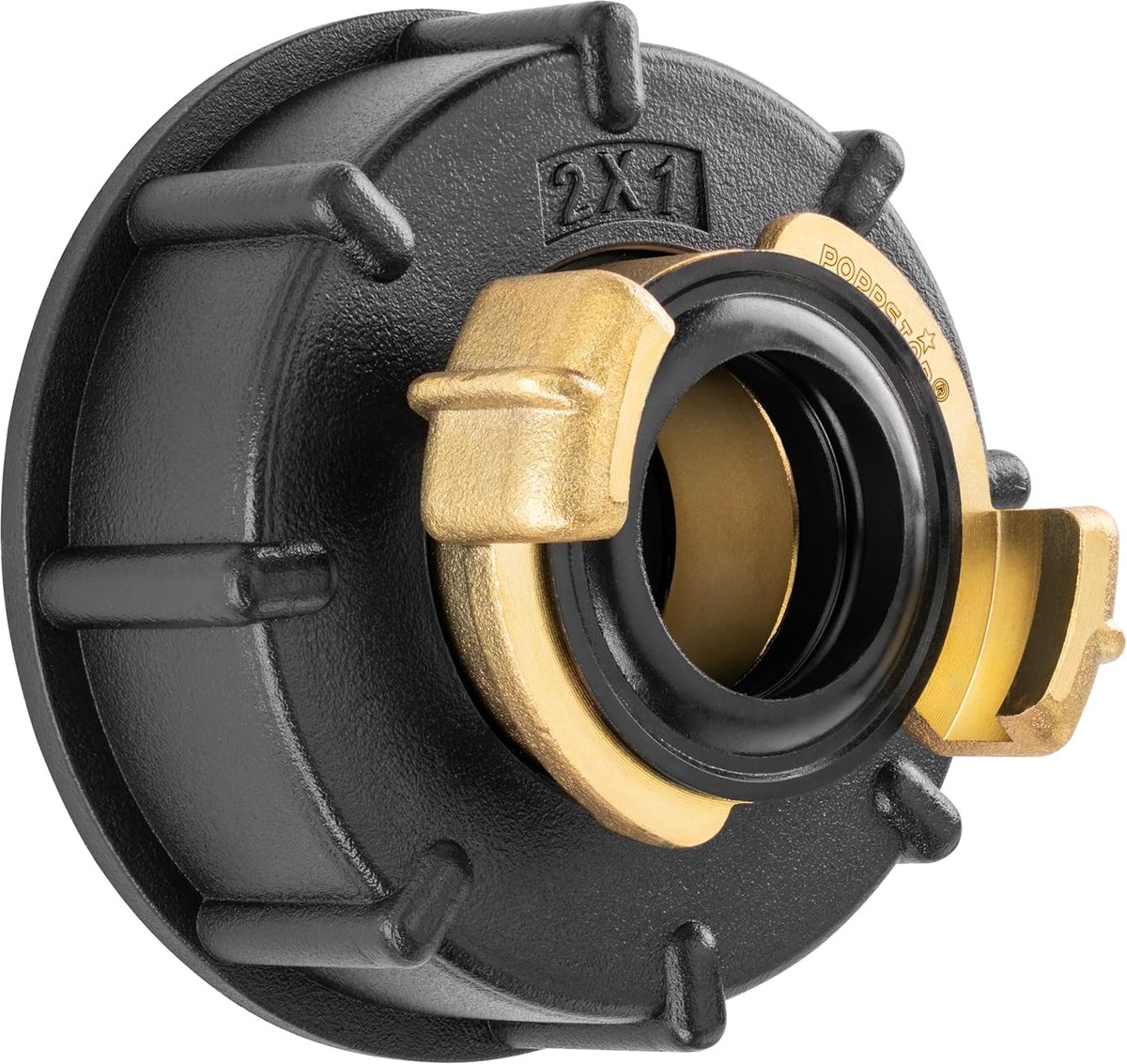 SnelShoppen - IBC Adapter S60x6 met Koppeling 1" Draad voor IBC Tank - Messing & Polyethyleen - Snelle Aansluiting voor Tuin, Camping, en Waterbeheer