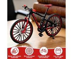 SnelShoppen - Finger Bike Model 1:10 Mountain Bike, Realistisch Simulatie Model, Desk Decoratie, Fietscadeau voor Thuis, Kantoor en Onderwijs (Rood)