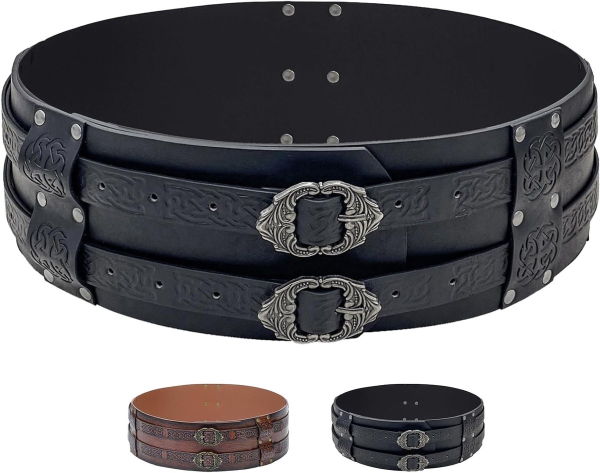 Medieval Viking Riem voor Renaissance Kostuums, Brede Tailleband voor Carnaval en Cosplay Accessoires voor Mannen en Vrouwen