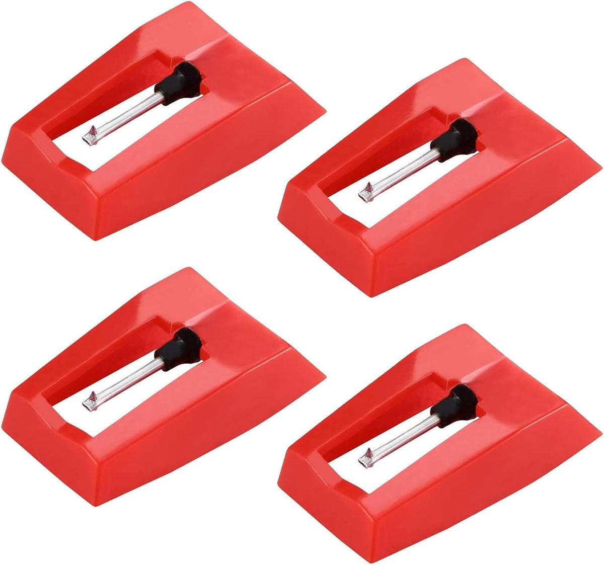 SnelShoppen - Pack van 4 Universele Platenspeler Thumbtacks, Vervangende Naalden voor LP Phonograaf, Gramophone, Record Player - Hoogwaardige ABS en A