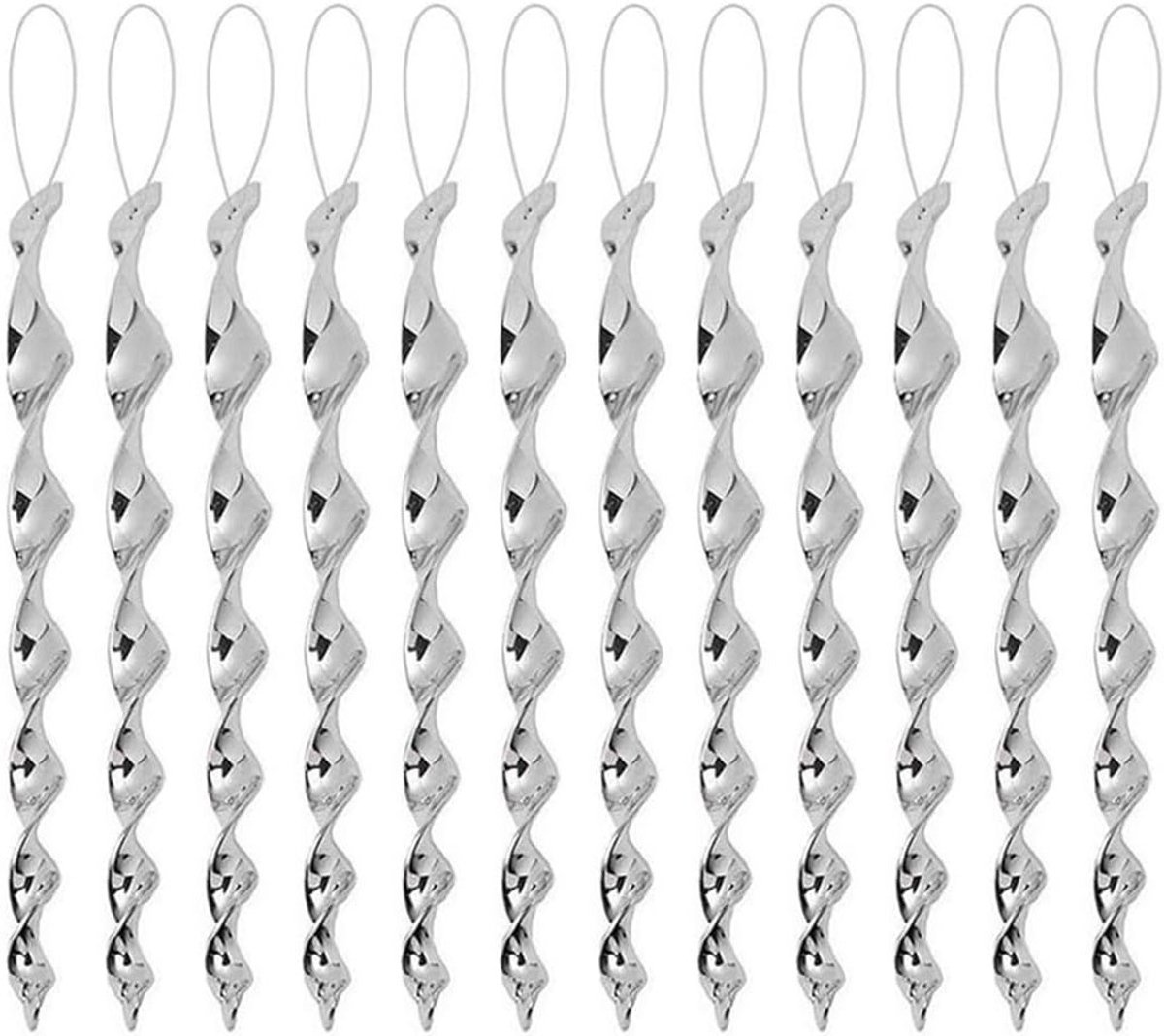Reflecterende Windspiralen voor Balkonbescherming - 12 Stuks RVS Tuinaccessoires voor Groentetuinen en Effectieve Windbescherming