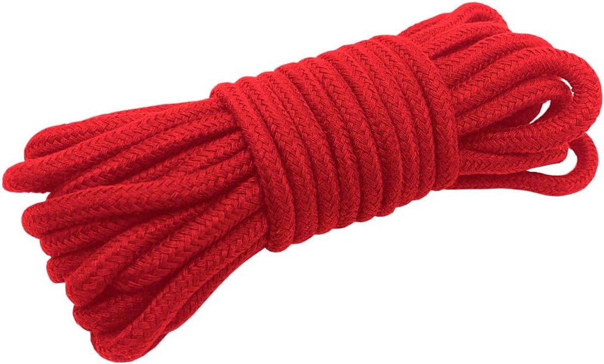 SnelShoppen - 10m Rode 8mm Dikke Katoenen Touw - Multifunctioneel Vlecht Katoen Koord voor DIY, Decoratie, Bundelen en Meer - Sterk, Zacht en Duurzaam