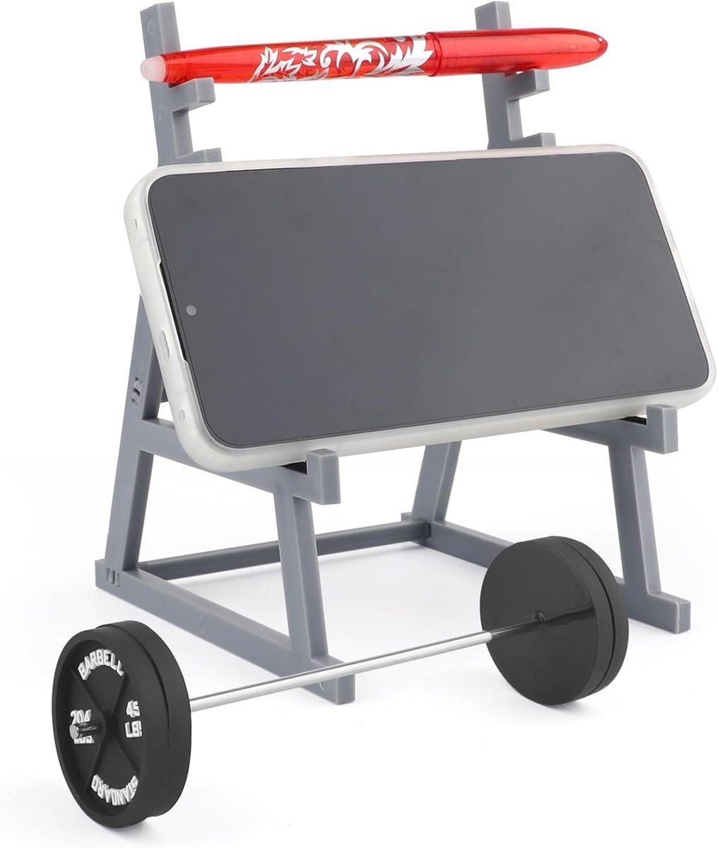 SnelShoppen - Small Squat Rack Pen Holder - Mini Barbell Holder voor Bureau Decoratie - Schattige Bureau Accessoires Telefoonhouder - Gewichtheffen Bu