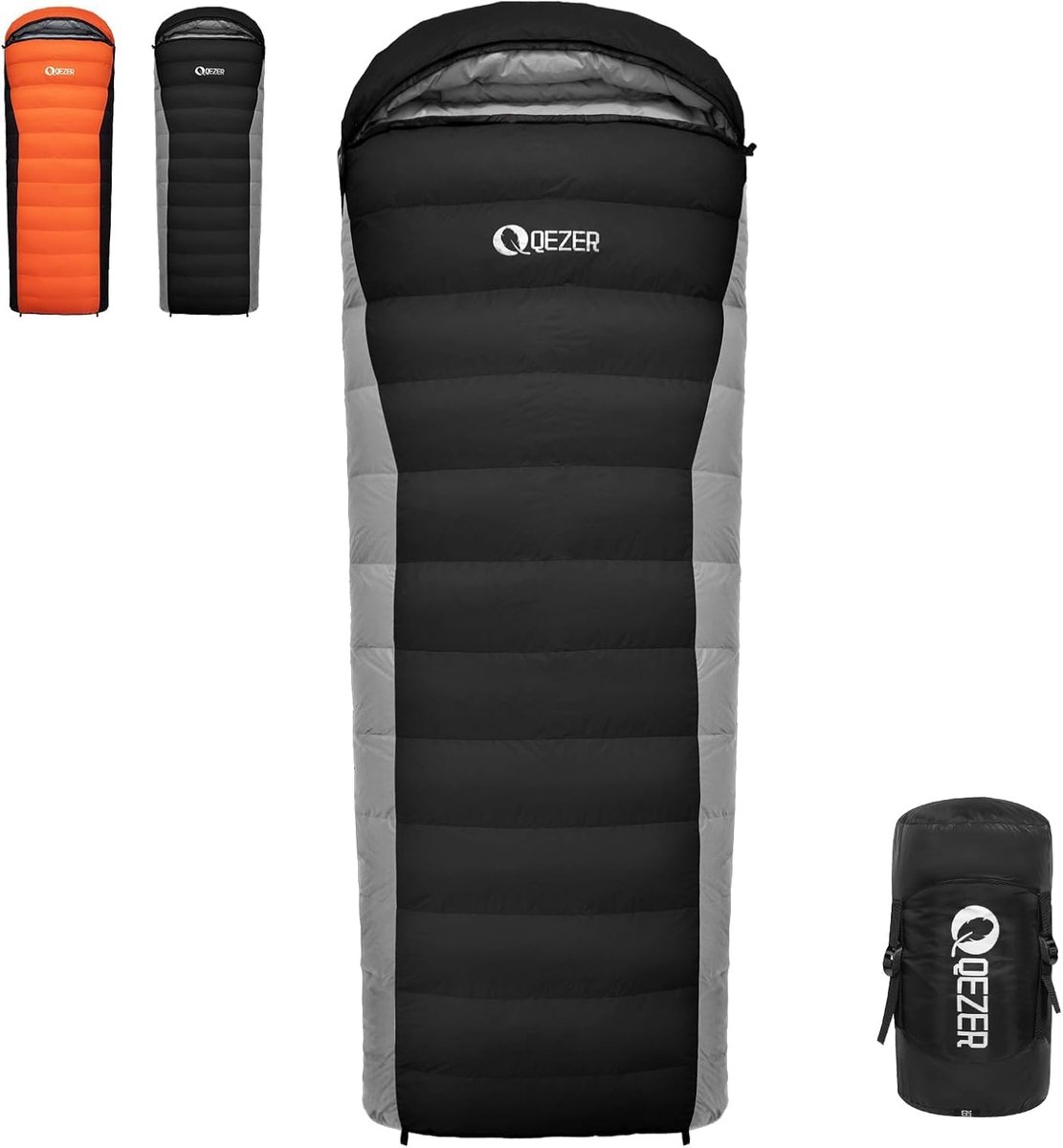 Thijox - Donzen Slaapzak Ultralicht -3°C tot 8°C voor 3 Seizoenen Kamperen, Backpacken en Wandelen, Premium Eendendons Vulling 600g, Ruime Envelopvorm