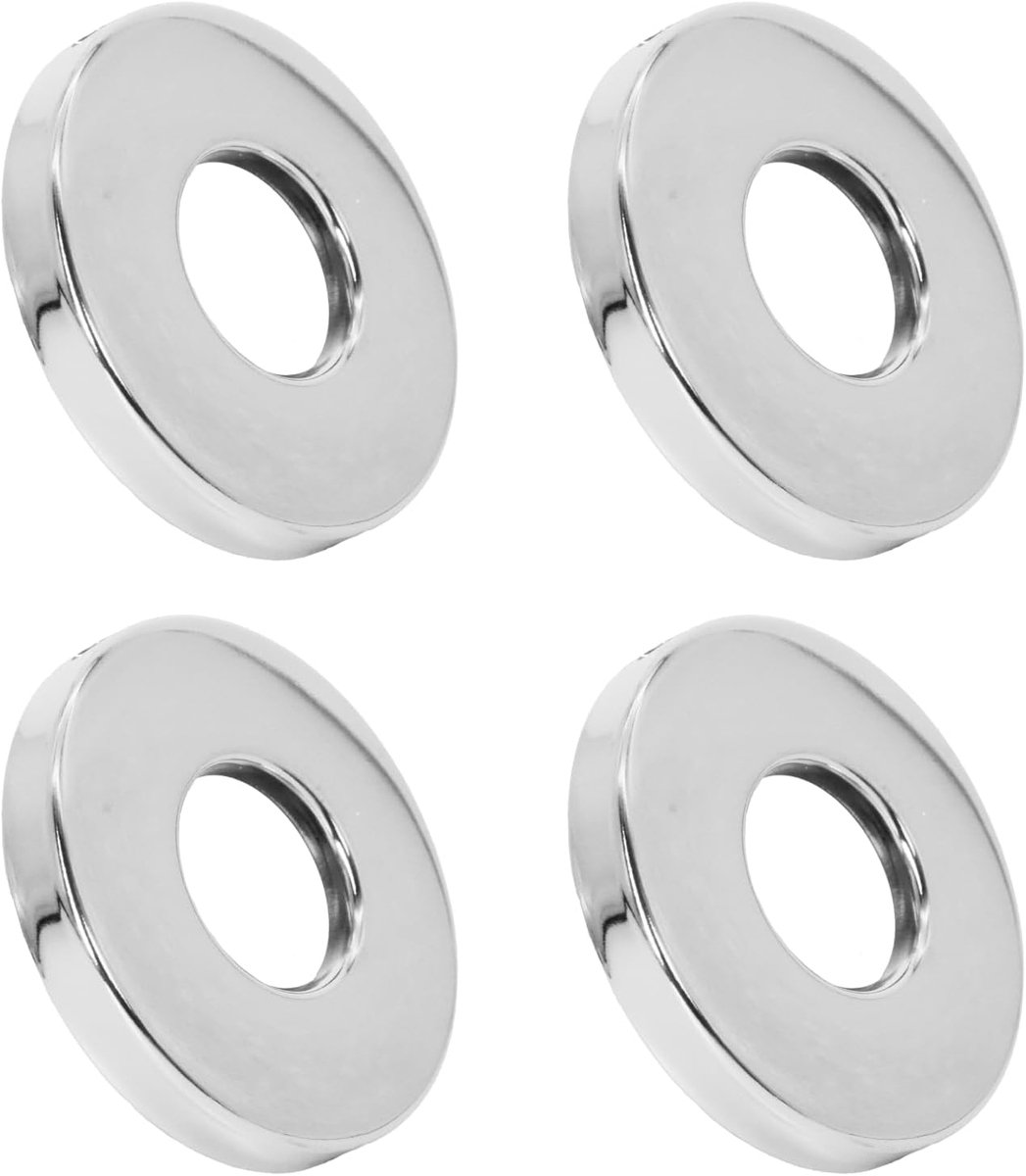 SnelShoppen - Set van 4 RVS Chroom Douche Slanghouders 27mm x 62mm x 8mm - Roestvrij, Corrosiebestendig en Hoogwaardige Kwaliteit voor Badkamer - Perf