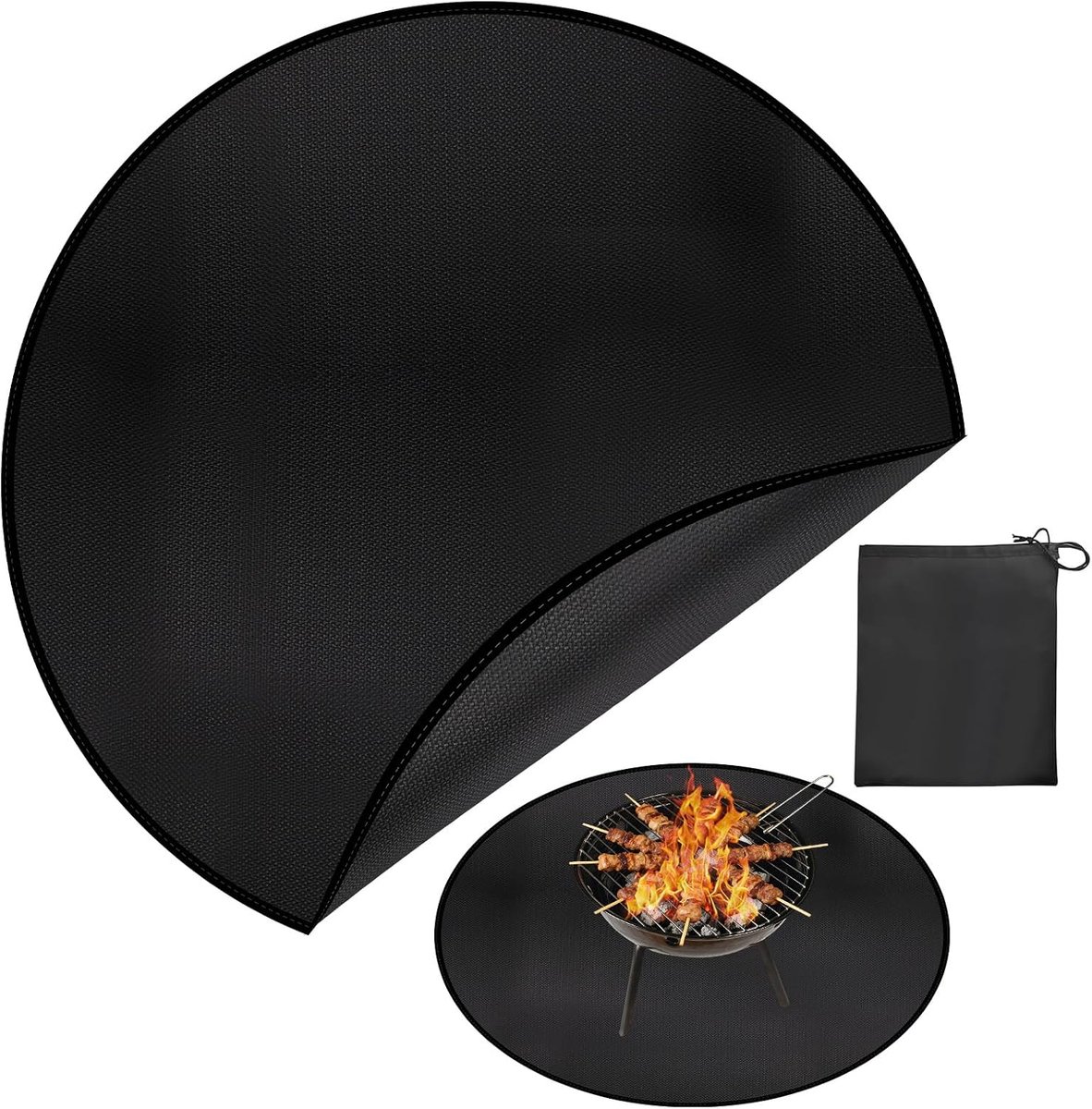 SnelShoppen - Onderleggers voor Vuurschalen 120 cm - Grote Grillmat, Vloerbescherming, Oliebestendig, Waterdicht, BBQ-accessoires voor Outdoor Barbecu