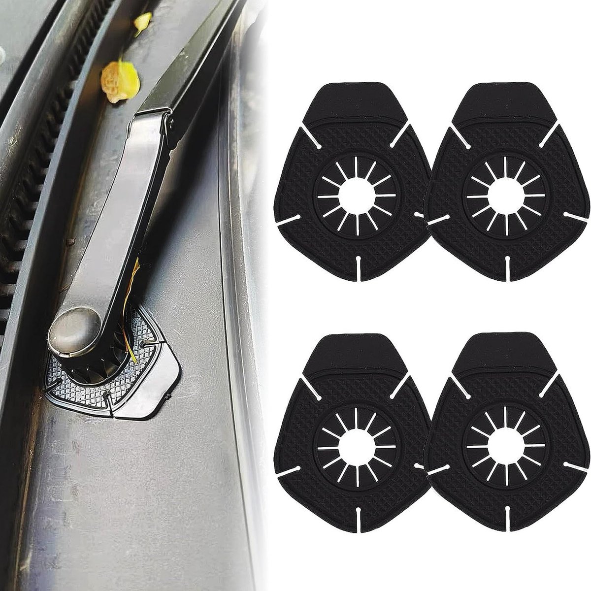 SnelShoppen - 4Pcs Universele Windscreen Wipers Beschermhoezen - Zwarte Wiper Beschermcovers van Duurzaam Silicone PVC voor Auto, Truck, SUV en Off-Ro