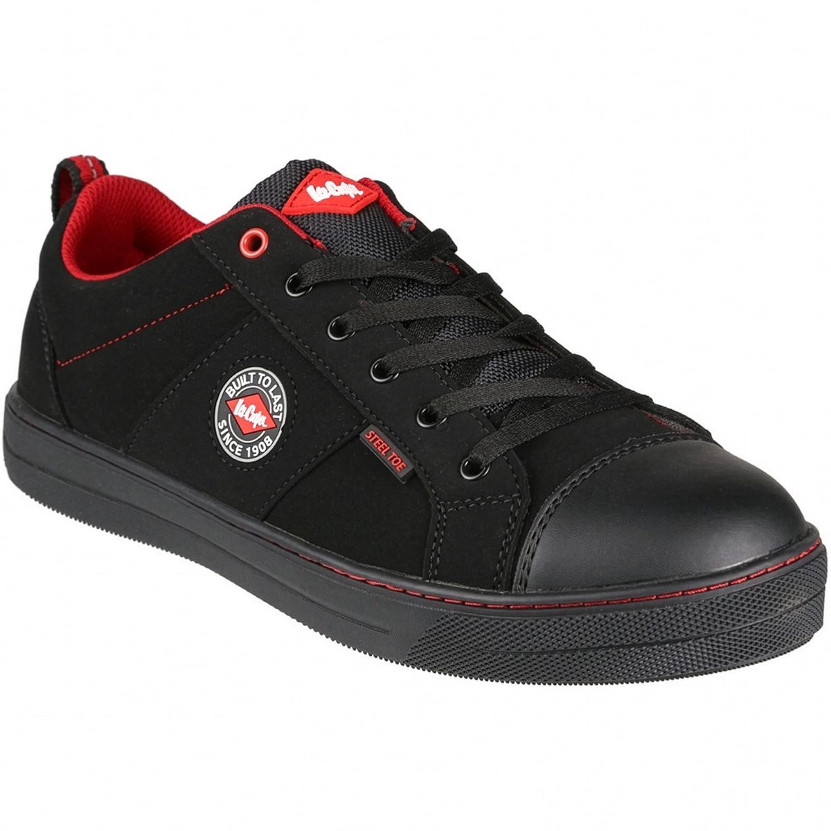 SnelShoppen - Unisex Veiligheidsboots Retro Basketball Stijl, Werkveiligheidsschoenen met Stalen Neus, Antislip, Zwart, Maat 38 EU