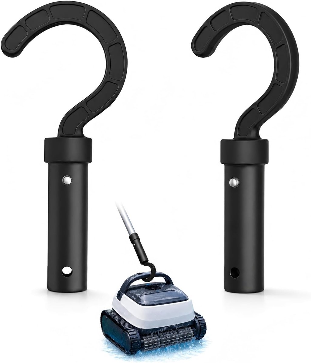 SnelShoppen - 2 Stuks Zwembadrobothaken voor Telescoopstang - Robuuste Zwembadhaken - Accessoires voor Zwembadrobotstofzuiger - Duurzaam Kunststof - O