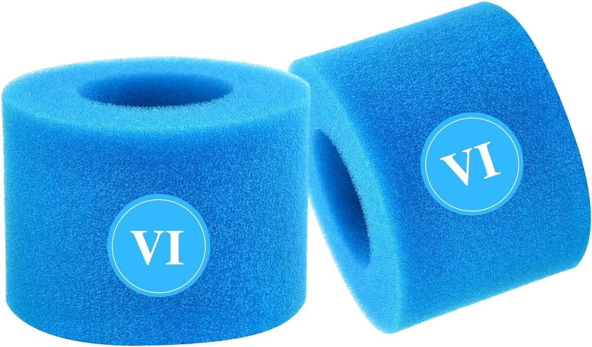 SnelShoppen - Pack van 2 Reusable Pool Filter Sponge V1 - Blue Foam Filter voor Zwembad, Spa, Tuin - 10.5 x 5 x 8 cm - Hoogwaardige Filtratie
