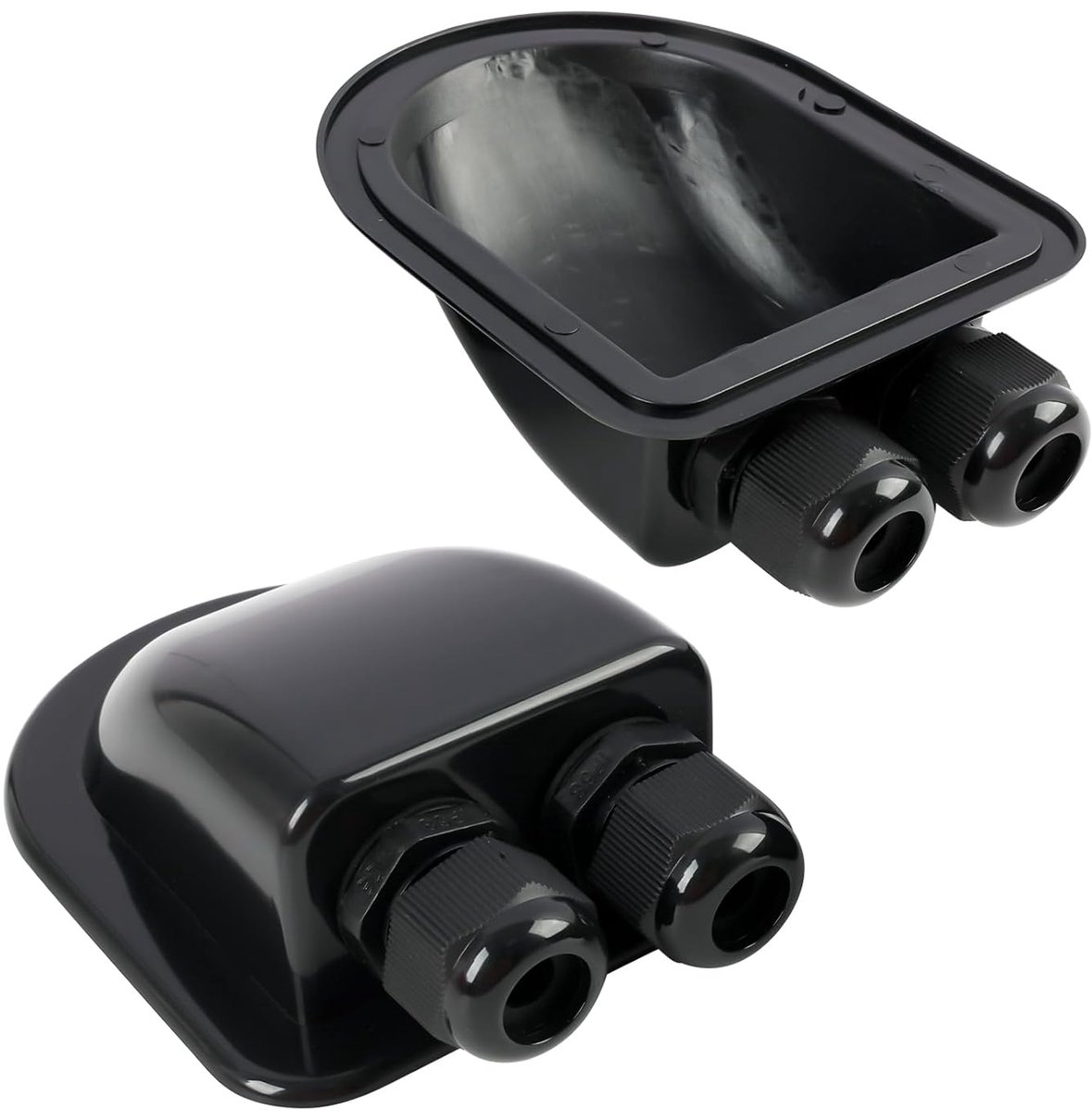 SnelShoppen - 2 Stuks Waterdichte Zonnepaneel Kabelinvoer Box voor Caravan, Boot, Solar Installatie, UV-bestendig, Weerbestendig, Duurzaam, ABS Kunsts