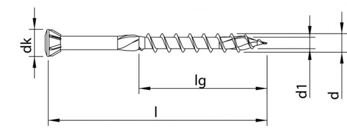 HECO TOPIX-Plus glaslatschroef 3,5x50mm - lenskop - RVS - deeldraad - T10 - 61652 (Per 200 stuks)