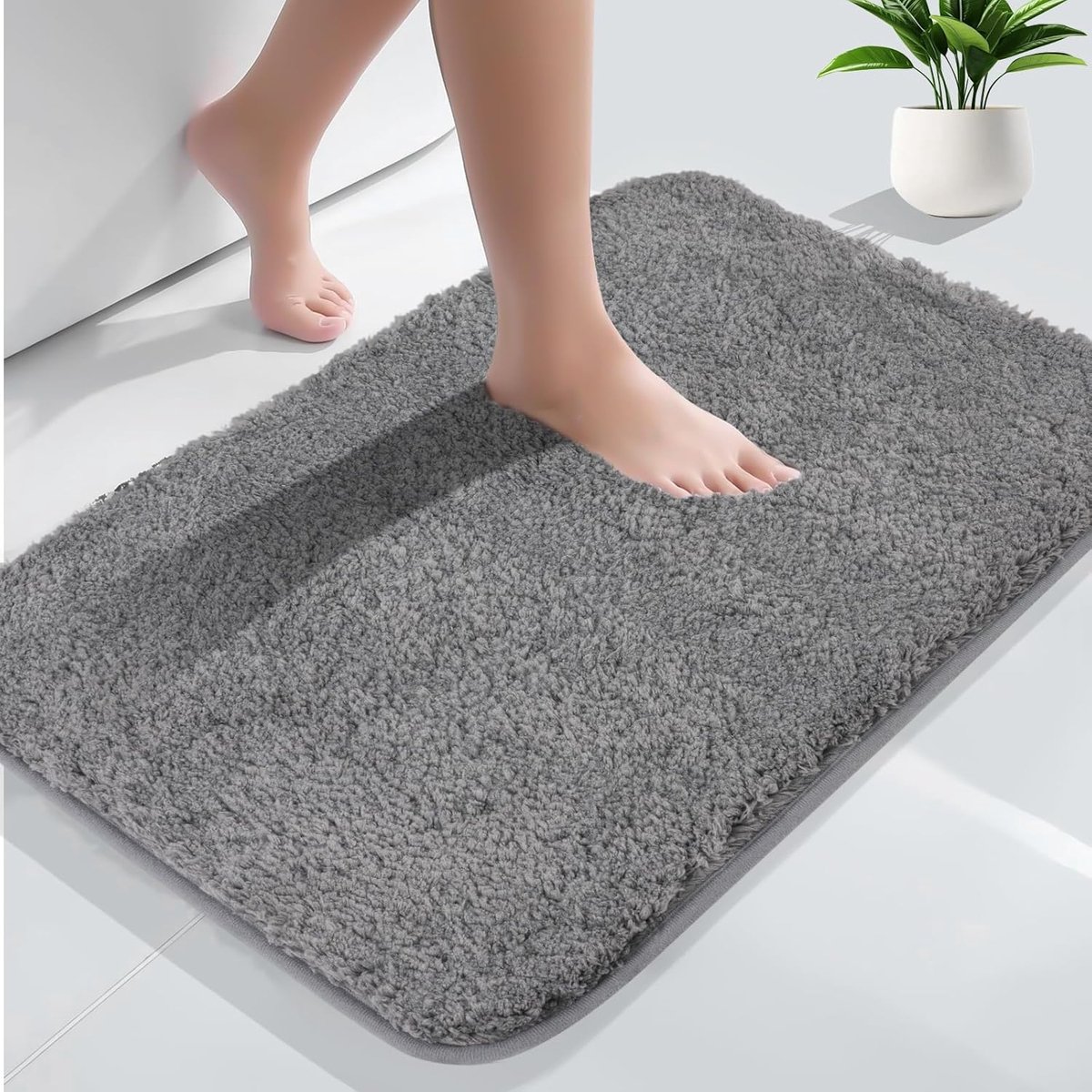 SnelShoppen - Microfiber Fluffy Shaggy Badmat 40x60cm, Antislip, Wasbaar, Extra Zacht en Absorberend, 2.5cm Dikke Badkamer Tapijt voor Bad, Douche, Hu