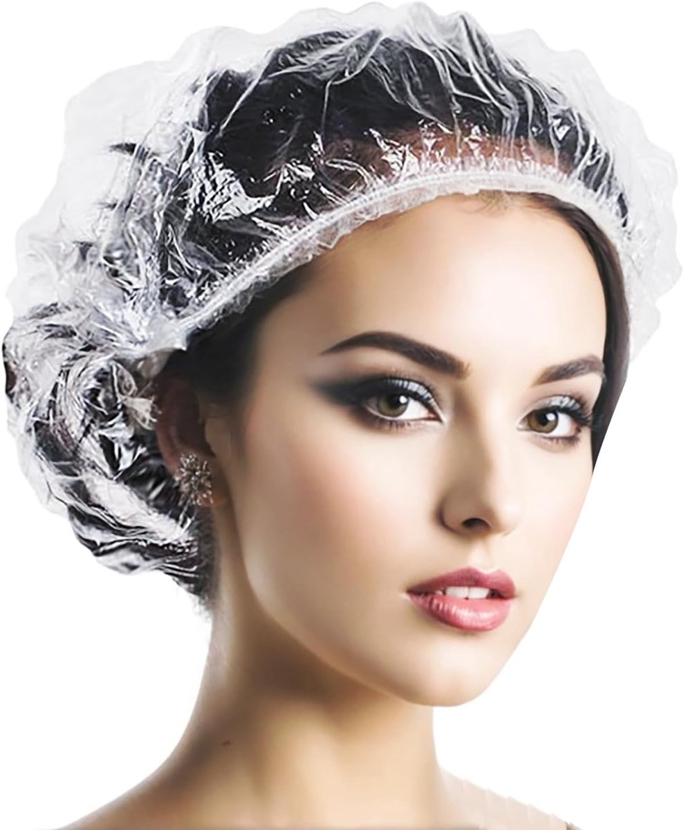 SnelShoppen - Wegwerp Douchemutsen - Kunststof Douchekapjes - Waterdichte Haarkap - Elastische Douchemuts voor Thuis, Salon, Spa en Reizen - 50 Stuks,