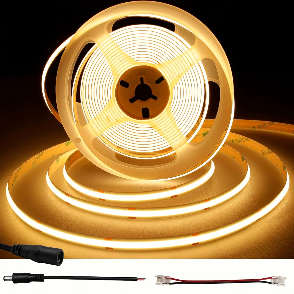 SnelShoppen - COB LED Strip 5 m Warm Wit 2700K DC24V 480 LEDs/m - Efficiënte Verlichting voor Thuis, Keuken, DIY Decoratie