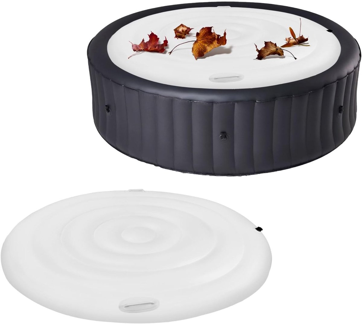 SnelShoppen - Inflatable Round Hot Tub Cover 160cm - Energiezuinige, Winddichte en Regenbestendige Bescherming - Isolerende Lid voor Warmtebehoud - Pe