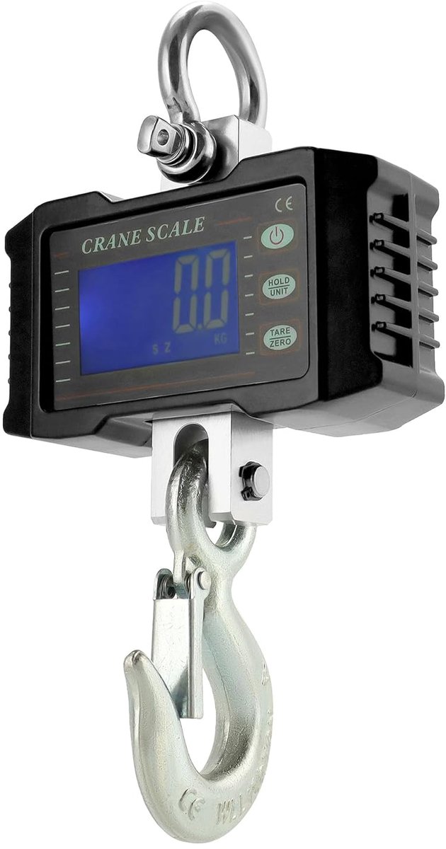 SnelShoppen - Digitale Hangweegschaal 1000kg - Aluminium Crane Scale voor Vervoer, Visserij en Staal - Nauwkeurige Weegschaal met LCD Display