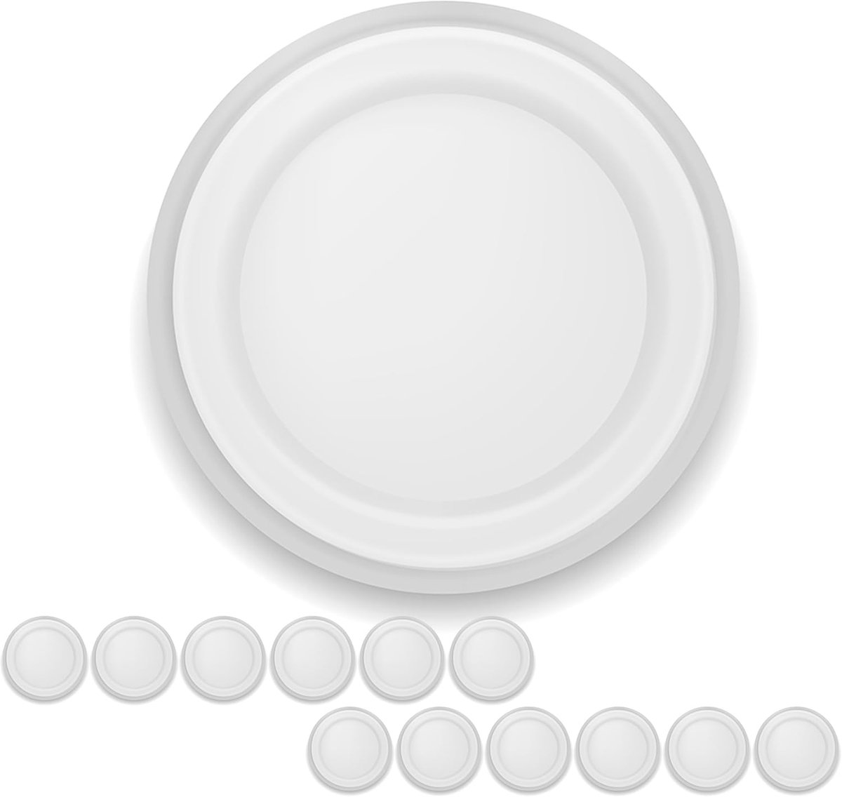 SnelShoppen - Herbruikbare Yogurt Lids 67mm voor Grote Yogurt Jars, Perfect voor Thermomix en Yogurt Makers, 12 Stuks, Plastic Deksel voor Keuken en C