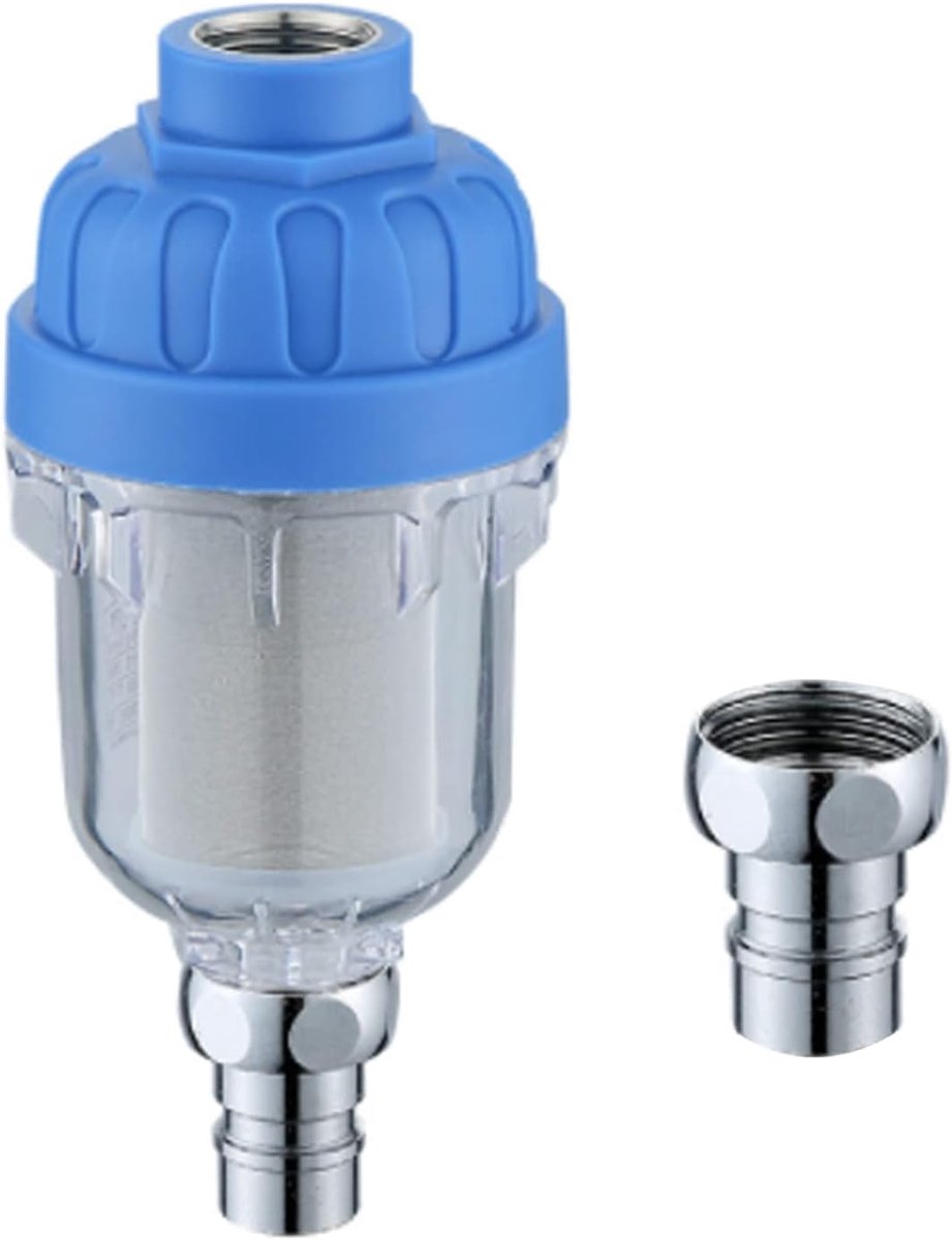 SnelShoppen - Sediment Filter Pre-Filter - Tap Water Filter voor Wasmachines - RVS Waterfilter - Vermindert Sediment in Water - 1/2"