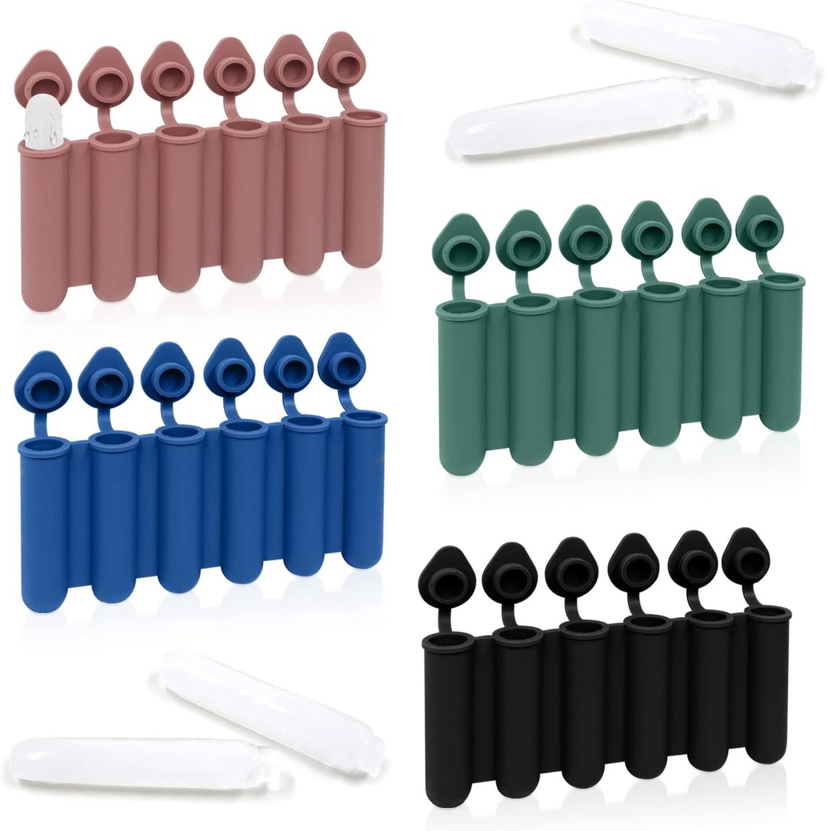 SnelShoppen - Mini IJsblokjesvorm met Deksel, Silicone IJsblokjes Tray voor Sportflessen, 24 Mini IJs Sticks, 4 Kleuren, Makkelijk te Verwijderen voor