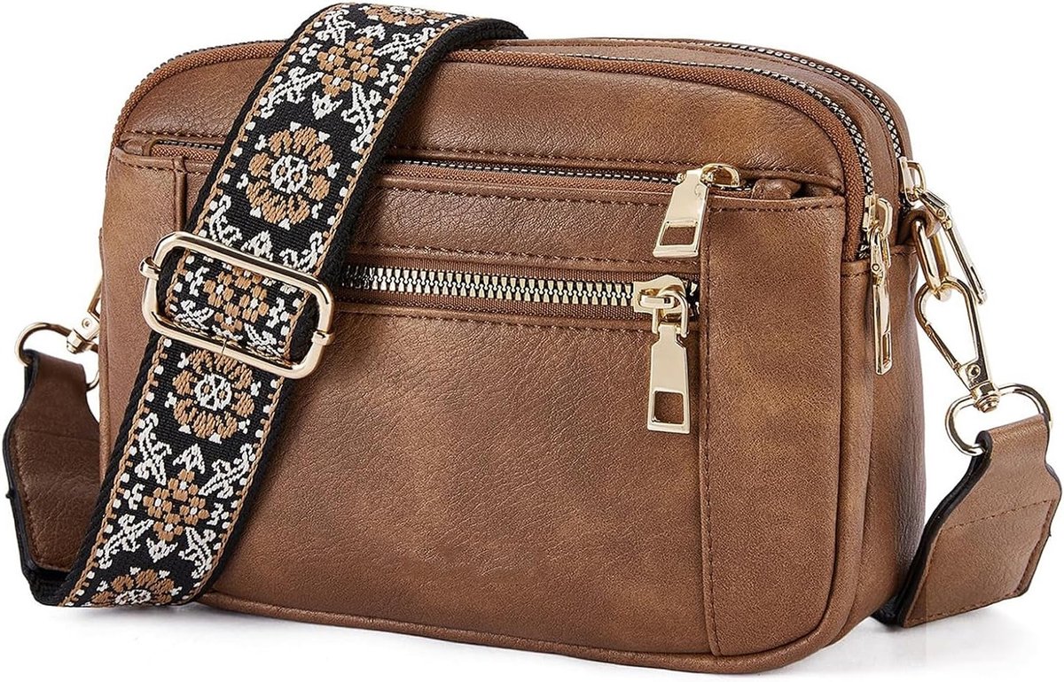 Dames Schoudertas - Crossbody Tas met Brede Schouderbanden en Handvat voor Dagelijks Gebruik