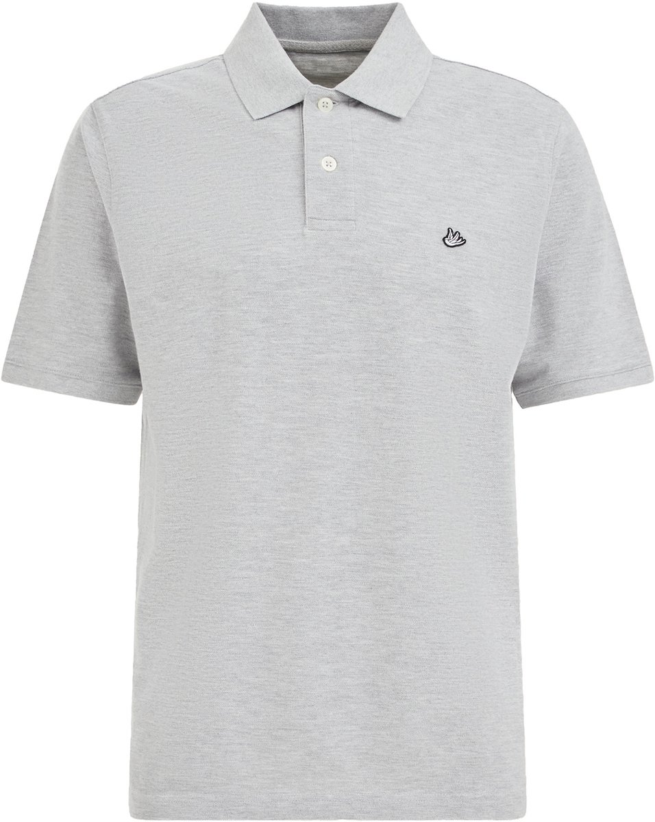 WE Fashion Heren regular fit polo met structuur en embroidery