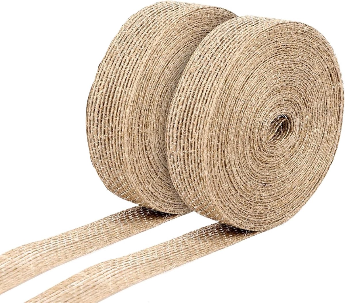 SnelShoppen - 2cmx10m Natuurlijke Jute Ribbon voor Decoratie - Ongeschilderde Jute zonder Chemische Geur - Perfect voor Kransen, Boeketten, Flessen en