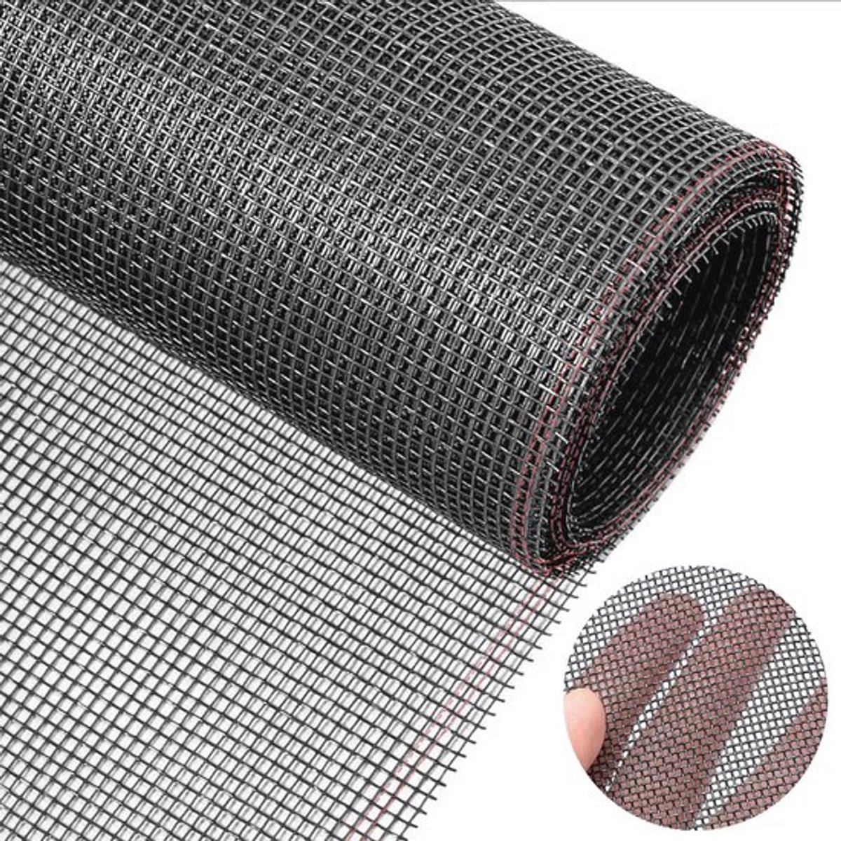 Vliegennet op maat - 120 x 250 cm - Glasvezel vliegengaas - Kattenveilig - Raam - Snijdbaar net - Vervangingsnet - Ramen Dakramen Terrasdeuren - Woonkamer - Zwart - Bescherming tegen insecten