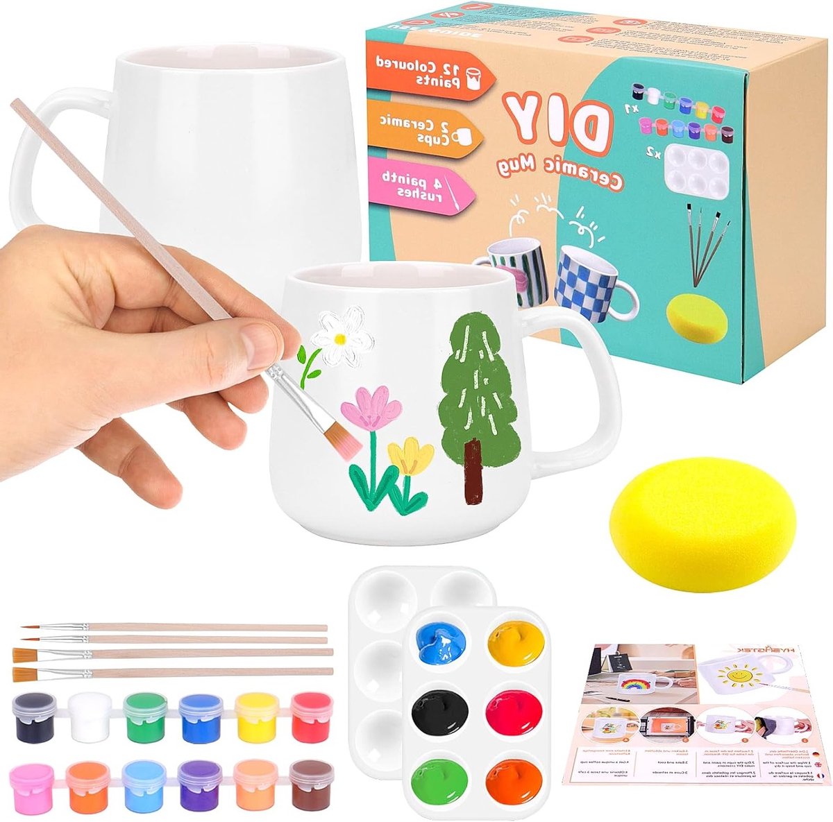 Dailygoods - Keramische Schilderset - Doe-het-zelf set voor Volwassenen
