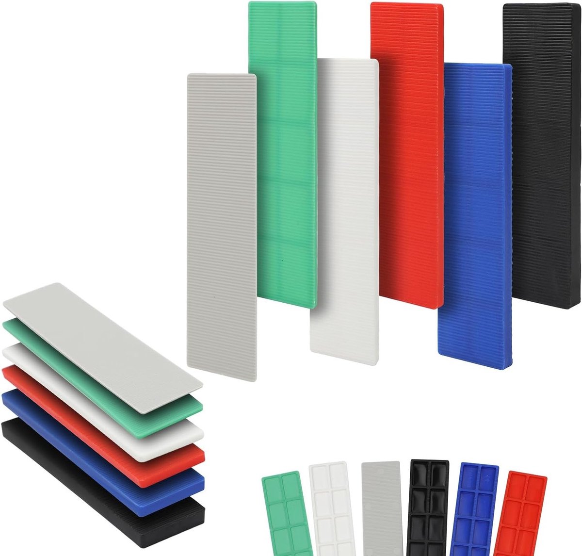 Set van 96 Plastic Basisplaten, 100 x 28 mm x 1-6 mm, Ruimtehouders voor Vloer- en Raaminstallatie, Multi-kleurig en Duurzaam