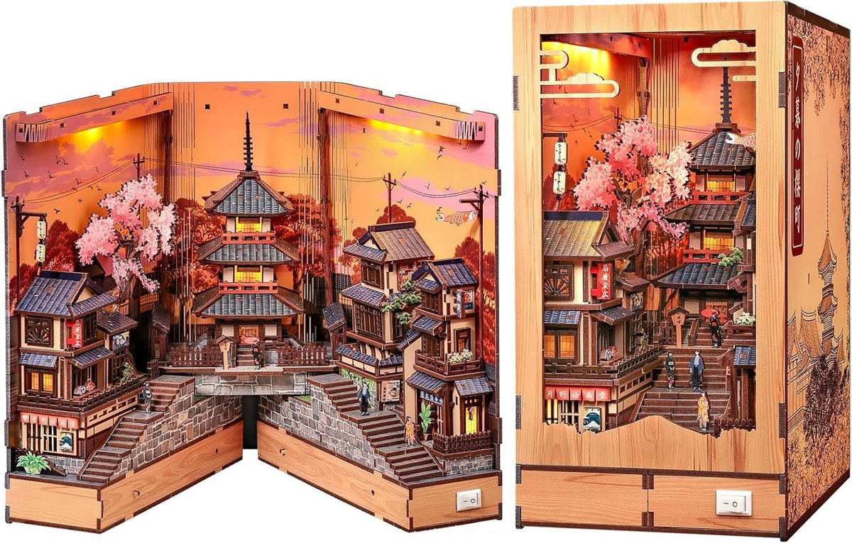 SnelShoppen - CUTEBEE Boek Nook Kit - Miniatuur Japanse Straatscene - DIY Dollhouse voor Volwassenen - Boekenplank Decor - Geschenk voor Familie - Twi