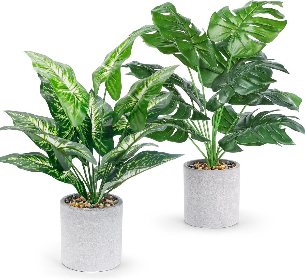 2 Pack Neppotten met Kunstplanten voor Binnen - Perfecte Decoratie voor Kantoor, Thuis en Boerderij