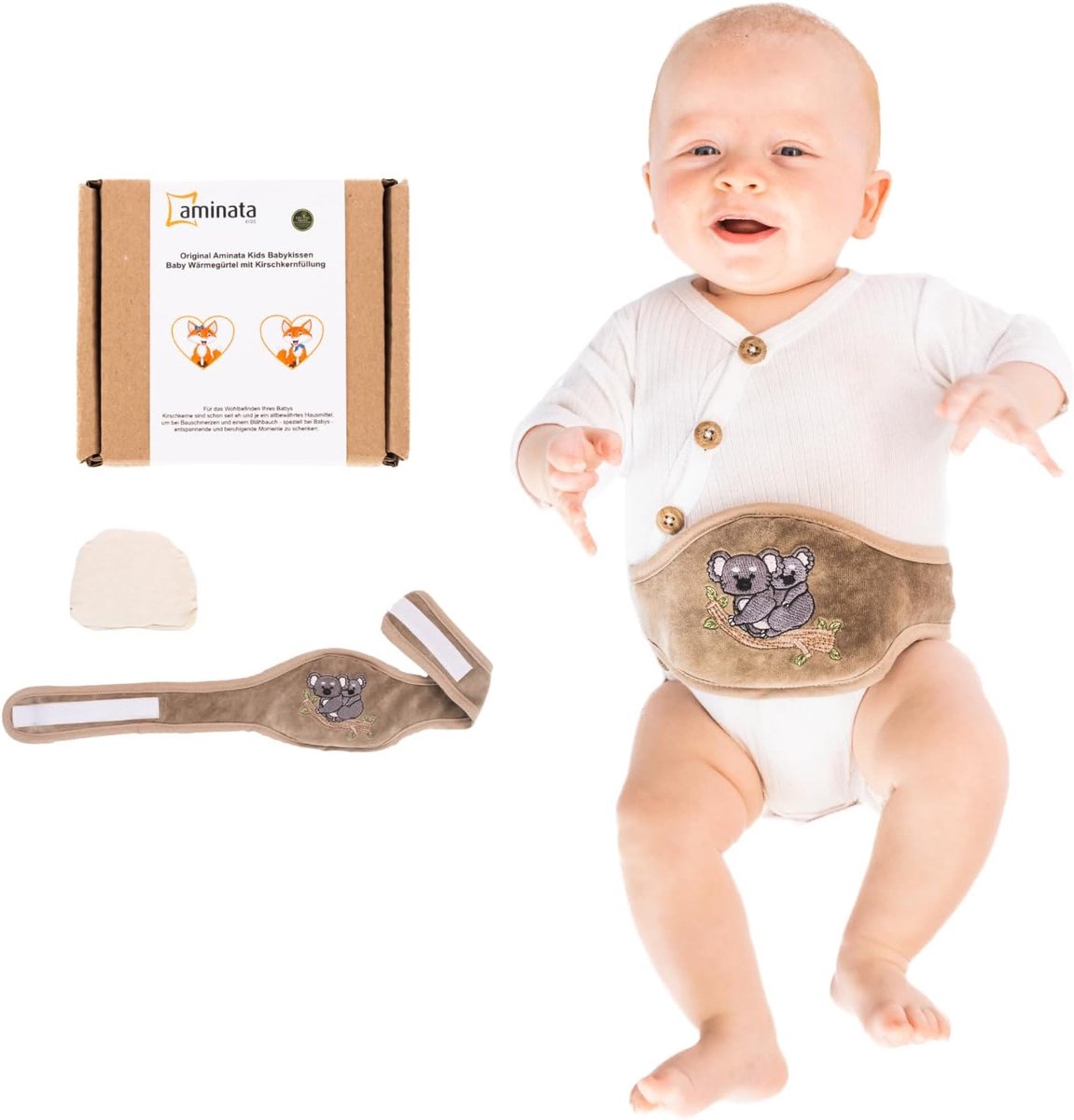 SnelShoppen - Baby Warmtekussen - Warming Belt Kersenpitten - Kersensteen Kussen voor Baby's en Peuters - Verlicht Buikpijn en Winderigheid - Cadeau v