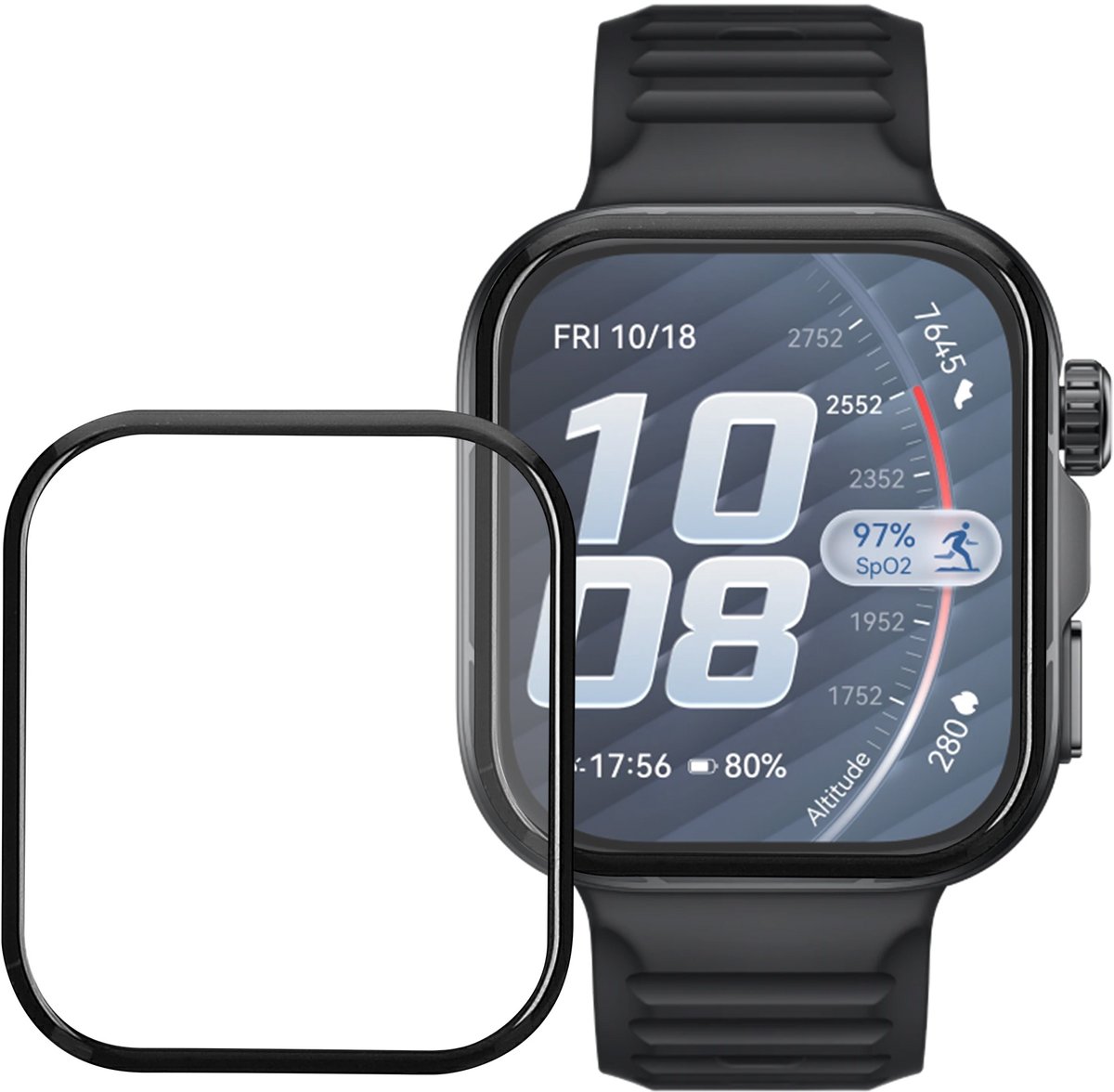 kwmobile Beschermfolie geschikt voor Huawei Watch FIT 5 Pro Schermbeschermer - 2 x screenprotector smartwatch anti kras