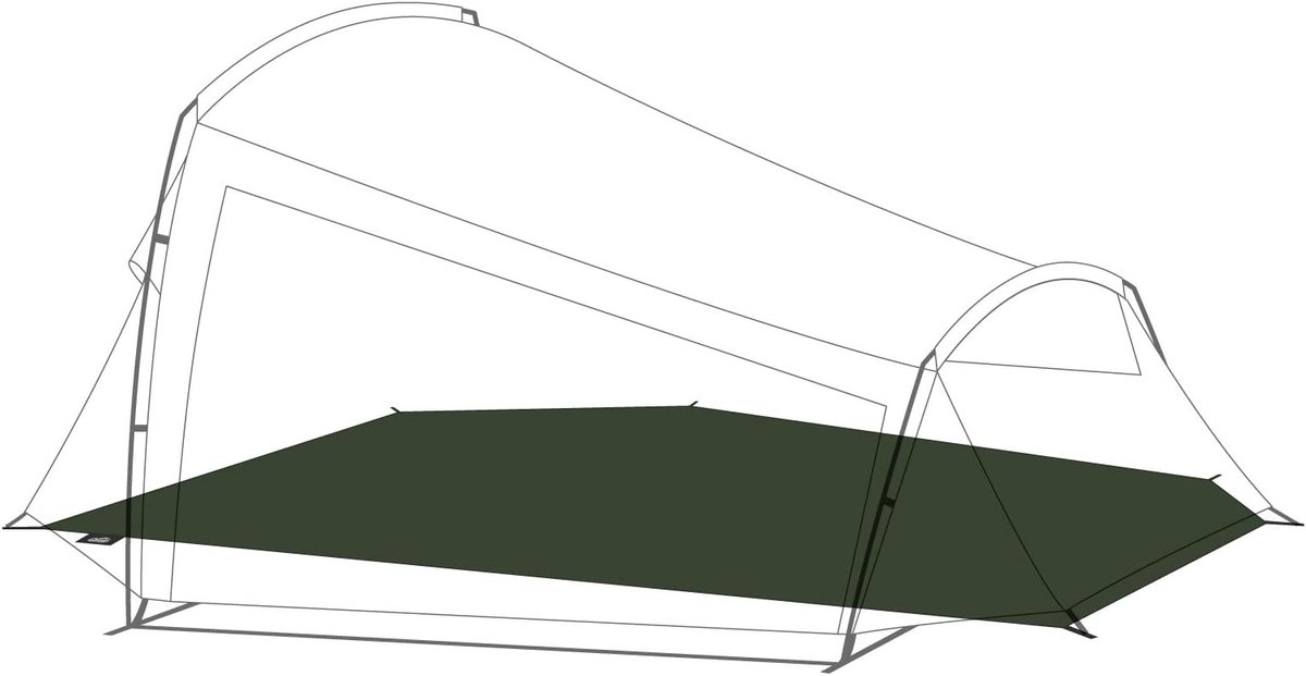 SnelShoppen - Tent Grondzeil Qeedo Light Spruce 1 - Bescherming Tegen Vocht en Schade - 4000 mm Hydrostatische Hoofddruk - Inclusief Draagtas - Compac