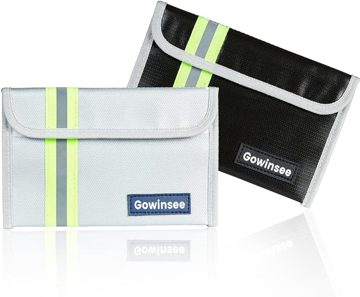 SnelShoppen - 2x Brandwerende Tas - Kleine Brandwerende Geldtas (12,7 x 20,3 cm, 4500°F) - Waterdichte Veiligheidstas voor Waardevolle Spullen