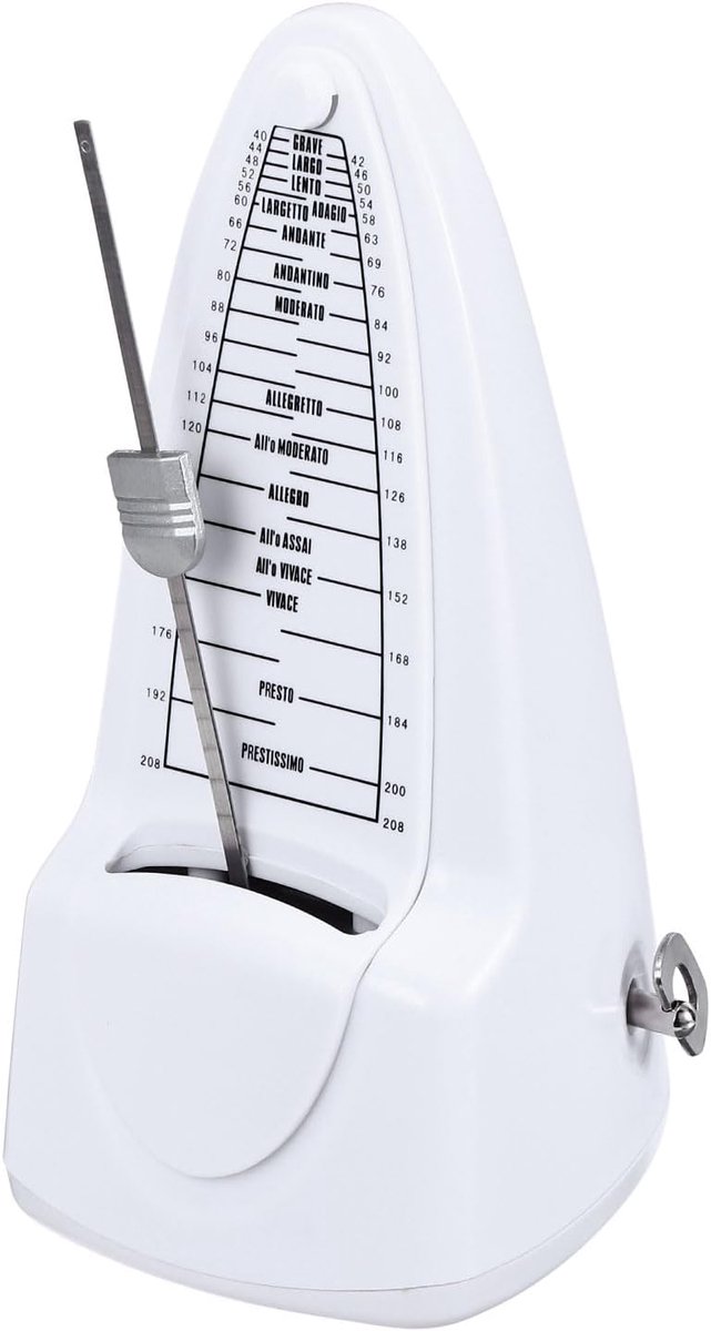 SnelShoppen - Professionele Metronoom voor Muzikanten, Hoge Precisie Stopwatch voor Piano, Gitaar, Viool, Ukulele, Wit - Universeel en Ideaal voor Beg