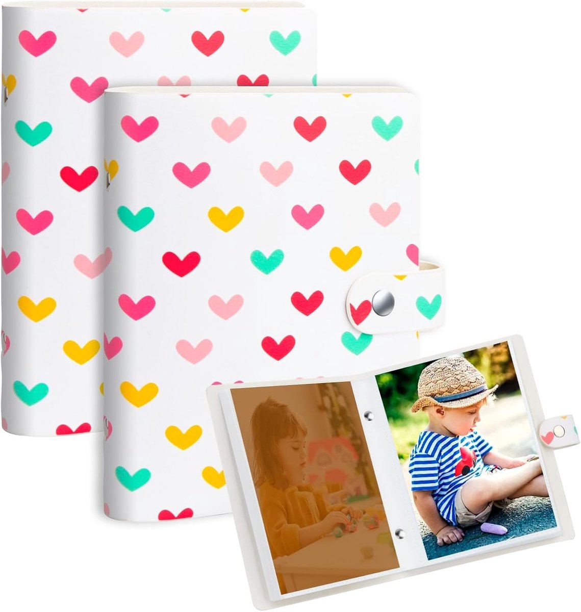 SnelShoppen - 2 Paks 6x4 Mini Foto Albums met Leren Cover - Compacte Fotoalbum Boeken voor 52 4x6 Foto's - Ideaal voor Familie, Feesten, Baby's en Vak