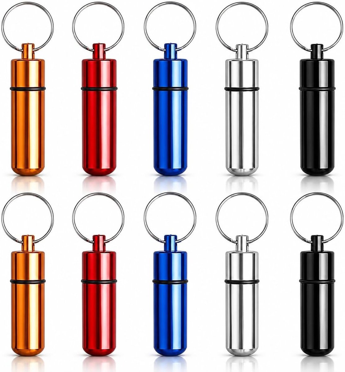 Draagbare waterdichte mini-pillendoos, 10 stuks reismedicijnorganizer, compacte pillendozen voor vitaminen en supplementen, ideaal voor outdooractiviteiten