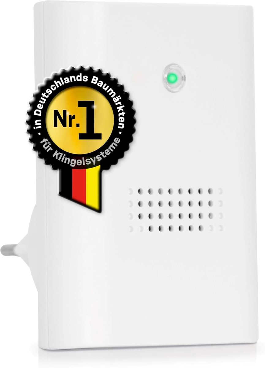 SnelShoppen - Draadloze Ontvanger HX - Uitbreidbare Bel - Stekker - Draadloze Belontvanger - HX Deurbel - Wit - 8 Melodieën - Voor Thuis, Tuin, Feest,