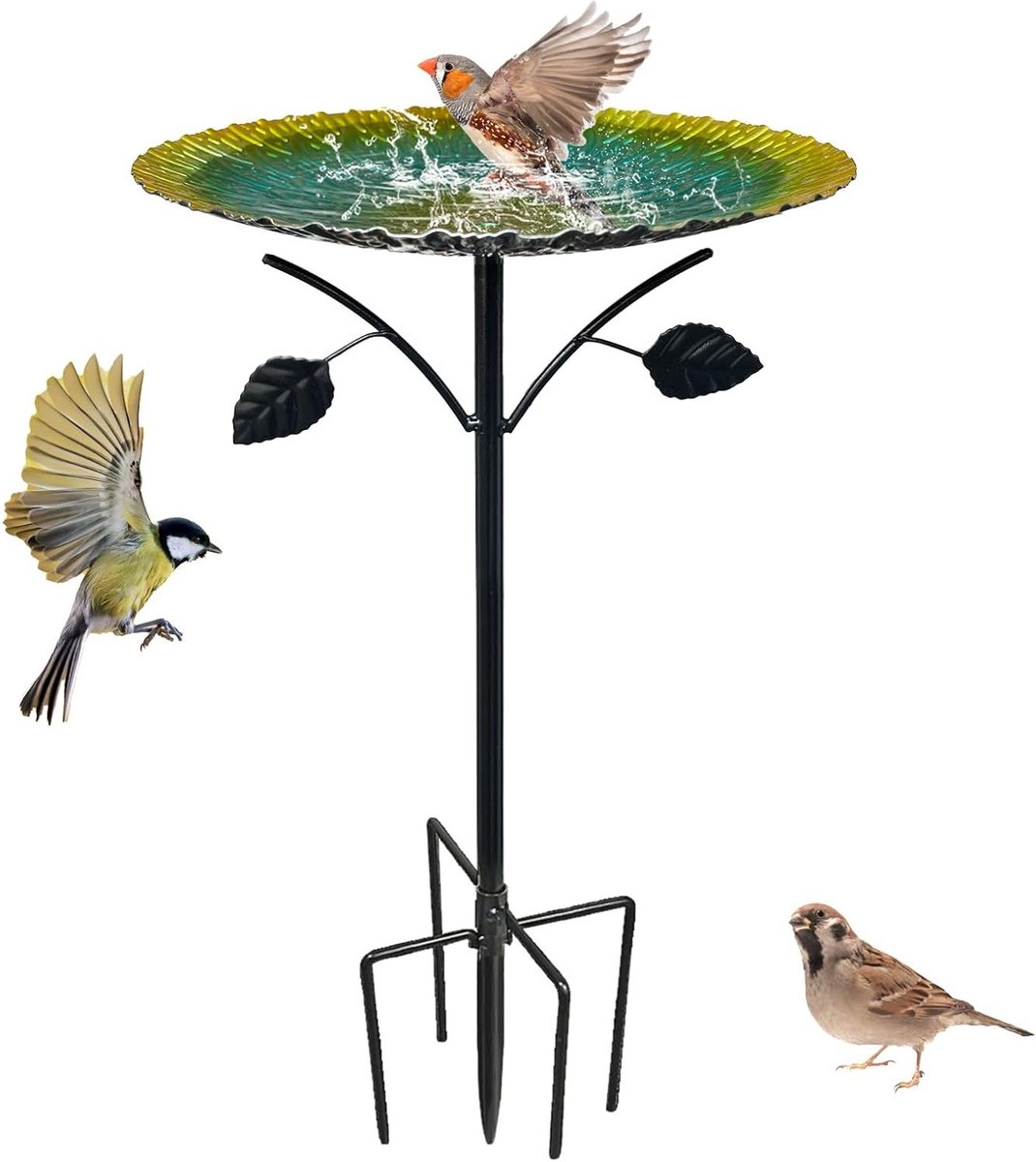 Stijlvolle Vogelbad voor Buiten en Tuin, 85 cm Hoog, Vorstbestendig en Winterproof, Met Stevige Basis voor Vogels, Ideaal voor Tuinieren en Vogels Voeden