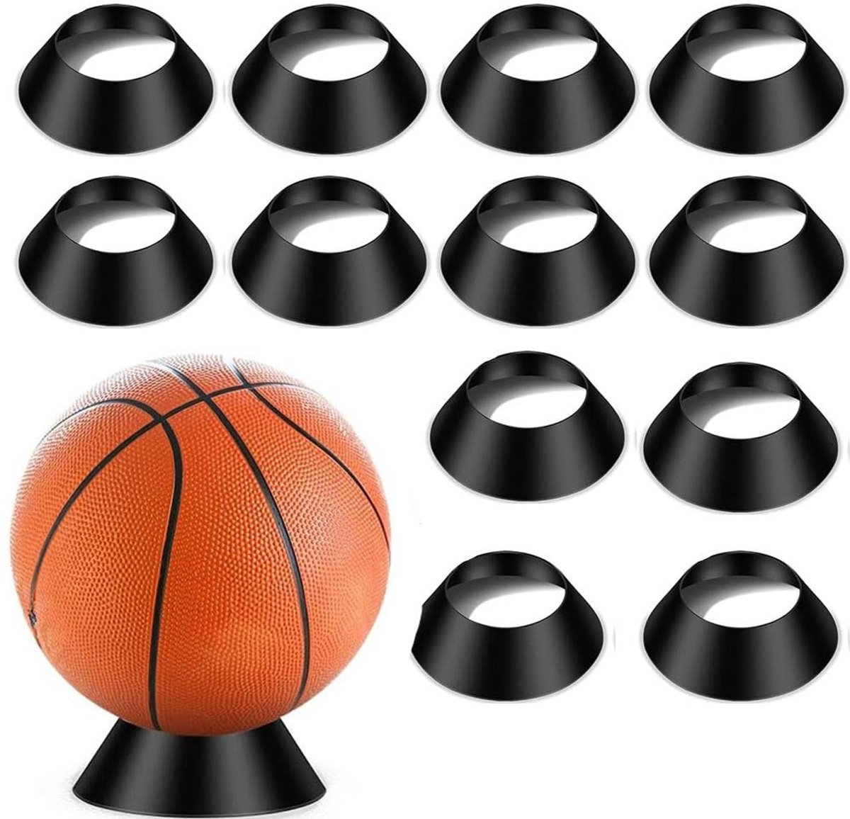 Dailygoods - 12 Stuks Wandhouders voor Sportballen - Ideaal voor Basketballen en Voetballen