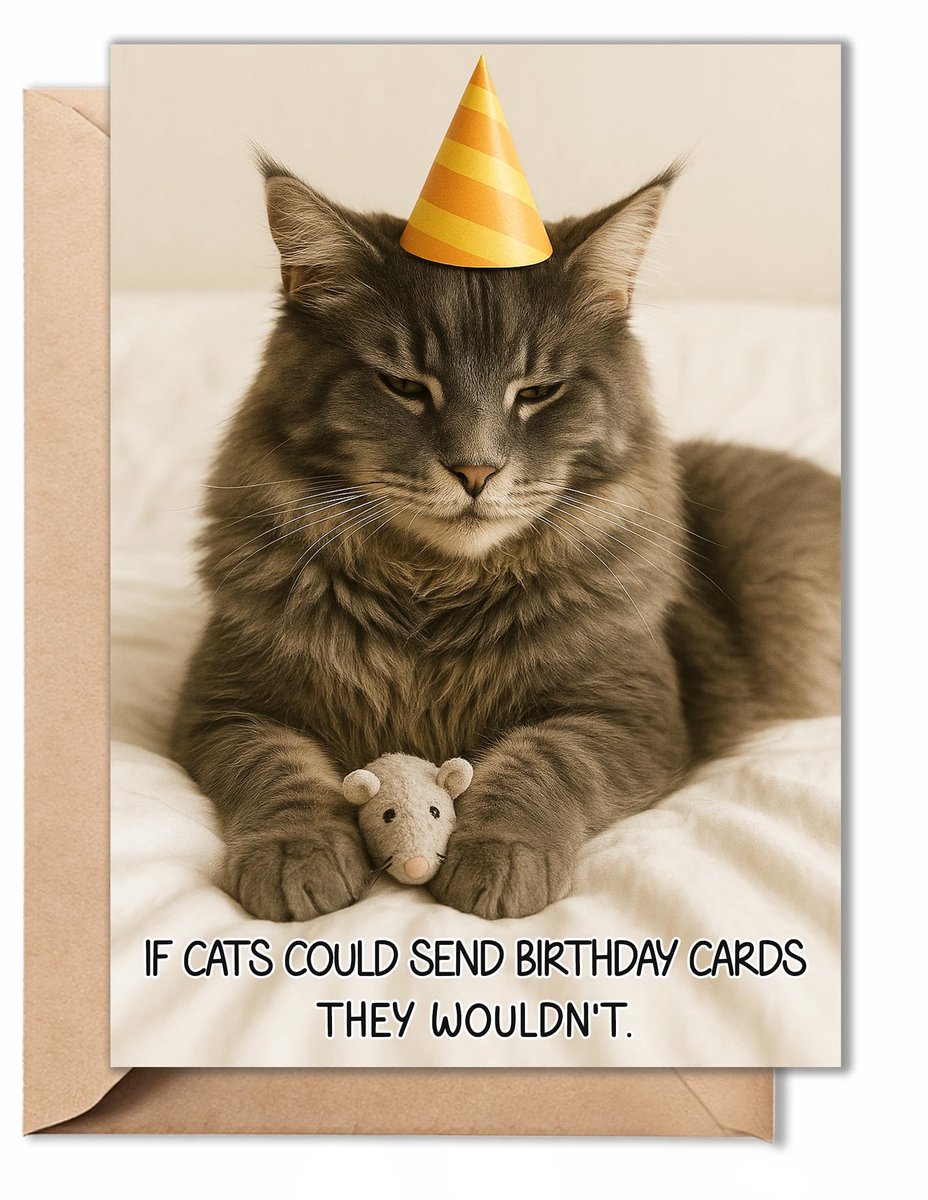 Dailygoods - Grappige Verjaardagskaart met Schattige Katten - Humoristische Wenskaart voor Iedereen