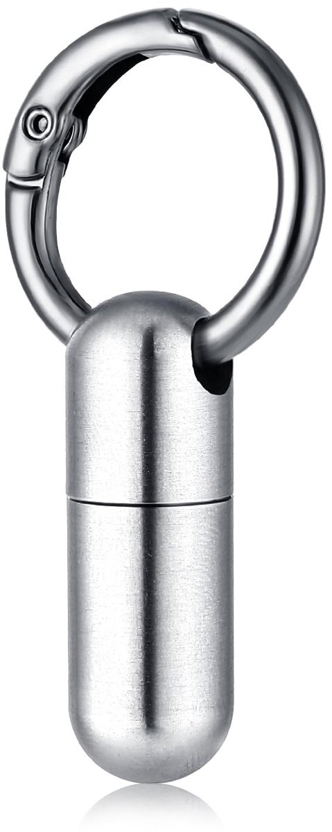 Dailygoods - Kleine Pillenkoker Sleutelhanger - Waterdichte Titanium Pillenhouder