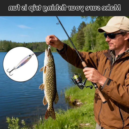 Mackerel Aas voor Zeevissen, Spinners met Veertjes en Dubbels, Perfect voor Makreel, Baars en Forel Vissen — afbeelding 4