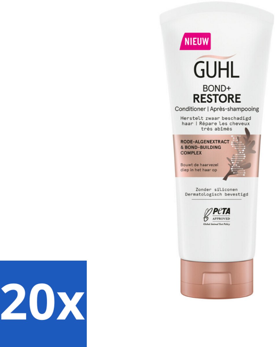 20 x Guhl - Conditioner - Bond+ Restore - 200 ml - Herstel Haar - Versterk Haar - Beschadigd Haar - Bond Building - Rode Algen