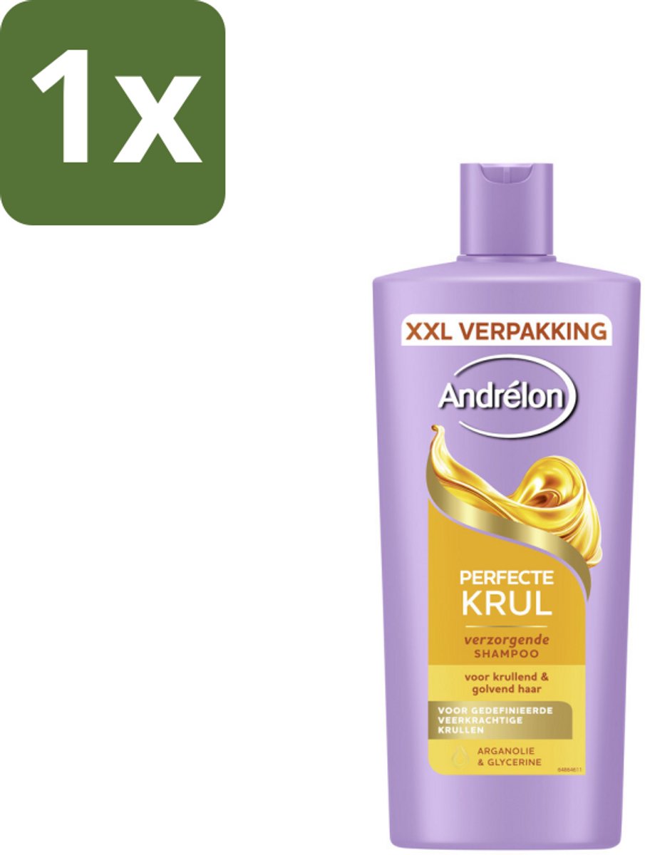 1 x Andrélon – Shampoo – Perfecte Krul – 685 ml - Krullend Haar - Pluisvrije Krullen - Gedefinieerde Krullen - Veerkrachtig Haar - Arganolie