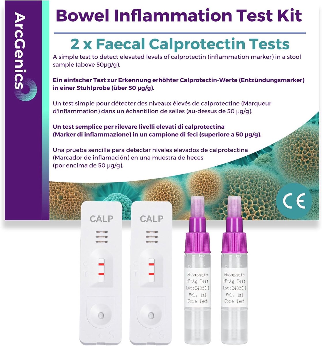 Set of 2 intestinal inflammations, calprotectin, inflammatory indicator for IBD and Crohn's disease - ShopVlot